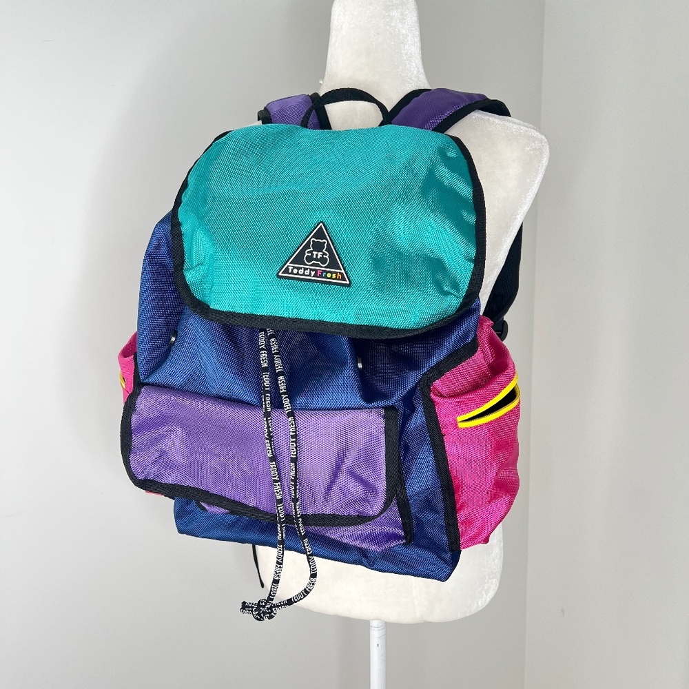 Teddy Fresh Colorblock Canvas Drawstring Backpack - image 1